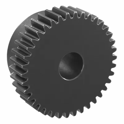 KHK GEARS Spur Gear: Module m 1, 38 Teeth, 10 mm Bore Dia, Black Oxide Coated Carbon Steel - Metric Spur Gears with Standard Hub