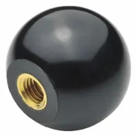 JW WINCO Ball Knobs: Ball, Plastic w/ Brass Thread, M8 Thread, 12 mm Thread Lg, 32 mm Dia (MPN 319-KU-32-M8-E-MS)