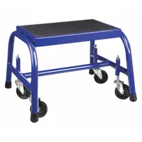 APPROVED VENDOR Step Stool: 13 in Overall Ht, 300 lb Load Cap, 1 Steps, Steel, 13 in Standing Ht (MPN 12M638)