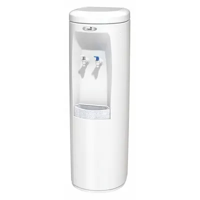 OASIS Plumbed Water Dispenser: Freestanding, Cold/Room Temp, White, Polyethylene - Freestanding Plumbed Water Dispensers