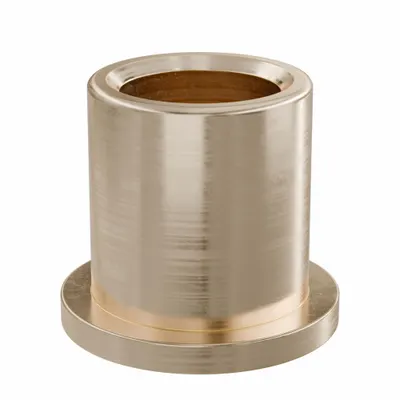 OILITE Flanged Sleeve Bearing: Bronze, SAE 841, 5/8 in Bore, 7/8 in OD, 1 in Lg - Lubricated General Purpose Metallic Flanged Sleeve Bearings