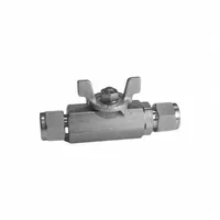 HAM-LET Manual Two-Way Ball Valve: 3/4 in, Stainless Steel, Straight, Let-Lok x Let-Lok, Two-Piece (MPN H-700-SS-L-3/4-T-BH)