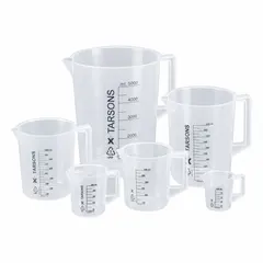 Low Form Plastic Beaker with Handle, Polypropylene, Translucent, 5,000 mL