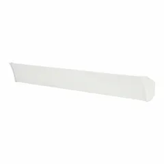 Surface-mount radiant cove heater with 325 W output at 120V AC, 1-phase. White finish, dimensions 3-1/8 in x 4-1/8 in x 34 in. Provides supplemental or primary heating in residential and light commercial spaces, typically mounted along walls or under windows for quiet, draft-free warmth.