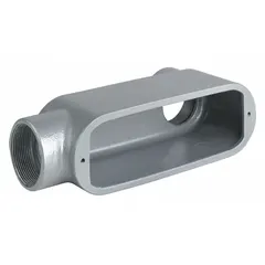 This LB 90° elbow conduit outlet body is made of iron with a powder-coated finish. It has a 3 in trade size and a body capacity of 181 cu in. Designed for use in rigid metal conduit (RMC) runs, it provides a pull point or junction in electrical conduit systems.