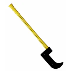Brush hook with a 12 in cutting edge length and 3 ft overall length. Steel blade with unfinished finish, fiberglass handle. Used for clearing brush, vines, and undergrowth in landscaping, agriculture, and forestry.