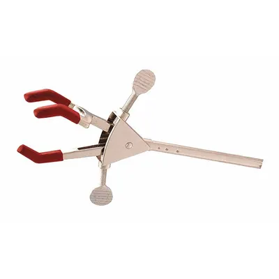 OHAUS Platform Clamp: Dual Adjust Clamp, Zinc, 10 3/4 in Overall Lg, 3 Prongs - Lab Clamps
