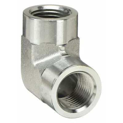 PARKER Metal Pipe Elbow: 90° Elbow, Carbon Steel, 1/4 in x 1/4 in - Threaded Instrumentation Extreme-Pressure Pipe Fittings