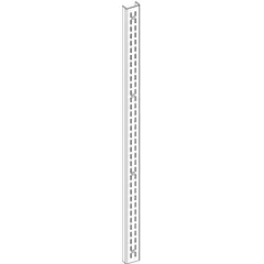 This steel wall standard is designed for use as a mounting rail in adjustable shelving systems. It measures 36 inches in length and 1/2 inch in height, constructed from 11-gauge steel with a Petal White finish. Suitable for laboratory, cleanroom, and industrial shelving applications.