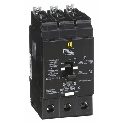 SQUARE D EGB34030 Miniature Circuit Breaker - EDB & EGB Series, Bolt-On Square D Miniature Circuit Breakers