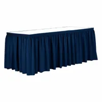 R&R TEXTILE Table Skirt: Royal Blue, 21 1/2 ft Overall Lg, Poly, Shirred, Hook-and-Loop (MPN EE-Pshirred-21.5FTx29in-Royal Blue)