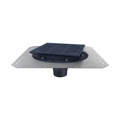ZURN Z150F-4NH-DP Primary Roof Drain with Deck Plate, No Hub, 14 x 14 in - Primary Roof Drains with Deck Plate