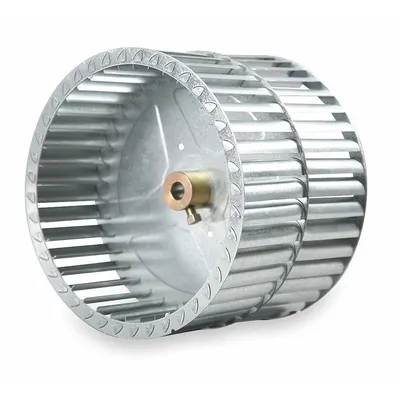 REVCOR Blower Wheel: Forward-Curved, 5 3/4 in Dia, 6 1/2 in W, CCW Hub End, Aluminum Wheel - Dual-Inlet Forward-Curved Blower Wheels