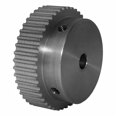 Dayton Timing Pulley: Curvilinear, Fixed, For HTD Timing Belt Section, For 6 mm Belt Wd - HTD Section Fixed-Bore Timing Pulleys with Hub