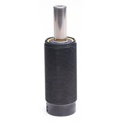 Gas spring providing 765 lbf force with M38x1.5 rod thread and 5 27/32 in extended length. Supplied without end fittings. Used for counterbalancing, lifting, or damping motion in industrial equipment such as machine guards, hatches, and heavy doors.