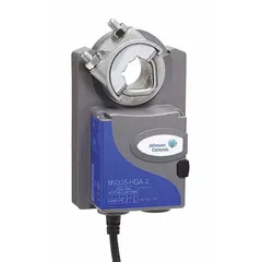 Floating point/on/off/proportional actuator for modulating air dampers in HVAC systems. Provides 310 in-lb torque, 35 to 95° stroke with CW/CCW rotation, and 0 to 10V DC output signal. Includes auxiliary switch, hardwired connection, and IP54 protection. Compatible with building automation systems.