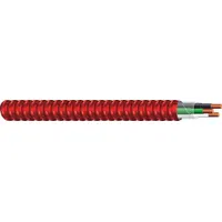 16 AWG solid copper conductors, 4 conductors plus a 16 AWG grounding conductor. Rated 600 V. Metal-clad armor provides mechanical protection. Suitable for fire alarm and power-limited circuit applications in plenum spaces without conduit