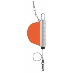 This general purpose tool balancer suspends and counterbalances tools up to 30 lb, reducing operator fatigue. It features a 9.74 ft nylon cable and a ratchet locking mechanism. Suitable for assembly lines, manufacturing plants, and maintenance workshops.