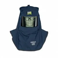OBERON Arc Flash Hood: 2 PPE CAT, 12 cal/sq cm ATPV, Nomex ( 6.5 oz/sq yd), Ventilated, Navy (MPN LAN2ST-C+HVSL)