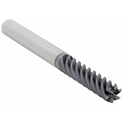 WIDIA HANITA Square End Mill: Carbide, TiAlN Coated, 6 Flute, 3/8" Mill Dia, 1/2" LOC - Carbide Square End Mills for Steel & Cast Iron