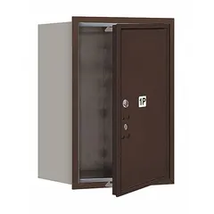 This single-unit mailbox is designed for horizontal recessed mounting in commercial or multi-tenant buildings. It features a lockable front door for secure mail collection and measures 23 7/8 inches high by 17 inches wide by 16 1/2 inches deep.