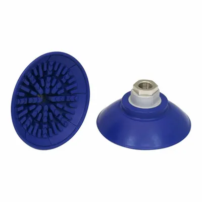 SCHMALZ Vacuum Pad Assembly: Flat, G1/4 in, 89 mm Pad Dia, NBR, Blue, 60 A, 40 mm Pad Ht - Flat Type Automotive Industry Vacuum Pad Assemblies