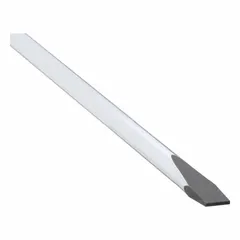 This standard-length slotted screwdriver features a 3/16 in tip and a 3 in shank. The steel blade is suitable for turning slotted screws in general maintenance and assembly tasks. A cushion grip provides comfort during use.