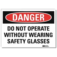 Danger Sign: Reflective Sheeting, Adhesive Sign Mounting, 5 in x 7 in Nominal Sign Size, Danger (MPN U3-1350-RD_7X5)