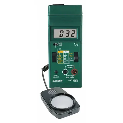 EXTECH Light Meter: ±5% Full Scale Light Level Accuracy, LCD, 45 in Sensor Cord Lg - Standard Light Meters