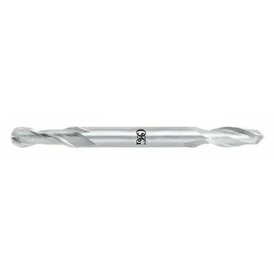 OSG Ball End Mill: Cobalt, Double End, 2 Flute, 3/16" Mill Dia, 1/2" LOC - Double-End Cobalt Ball End Mills