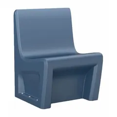 Freestanding single-seat armless chair from the Endurance series. Seat is made of polyethylene in midnight blue. Complies with ISO 22196 antimicrobial standards and UL 94 HB flammability requirements. Suitable for industrial and commercial settings where easy-to-clean, durable seating is needed.