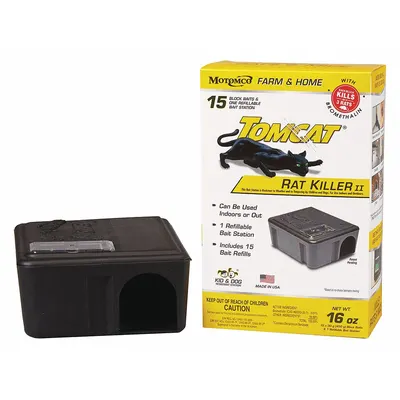 TOMCAT Rodent Station: Box Trap, Box, 16 oz Container Size, Bromethalin, Blocks - Rodent Bait Stations