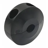 Plastic bumper stop designed for REELCRAFT 4000/5000/DP/RT reel series with 3/8 in hose diameter. Circle shape limits hose travel and prevents over-retraction on hose reels. Used in industrial hose management systems to protect equipment and extend hose life