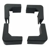 Set of four black corner bumpers for use with all basket trucks. Each bumper measures 4 in x 1 in x 3 in. Designed to protect truck corners from impact during maneuvering in warehouses and industrial settings