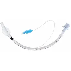 Sterile, disposable PVC endotracheal tube with a 6 1/2 mm cuffed size. White in color, single-use design for airway management in anesthesia, emergency resuscitation, or mechanical ventilation.