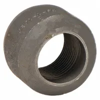 This threaded high-pressure pipe fitting connects two female NPT threaded pipes in a straight line. Constructed of steel, it is rated for a maximum operating pressure of 3,000 psi at 100° F. Suitable for use in industrial fluid and gas systems requiring a reliable steel connection