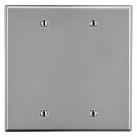 HUBBELL Wall Plate: Blank, 2 Gang, Gray, Std Size (MPN P23GY)