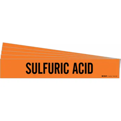 BRADY Sulfuric Acid Adhesive Pipe Marker - Sulfuric Acid Adhesive Pipe Markers