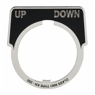 SCHNEIDER Legend Plate: 30 mm Panel Mounting Size, Half-Round - Push-Button Rings & Plates