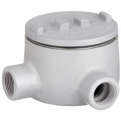 APPLETON ELECTRIC Conduit Outlet Body: Aluminum, GR, 1 1/4 in Trade Size, L Body - L Round Body - 90° Elbow Type