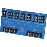 Open collector module with 12/24V DC input voltage and seven open-collector outputs. Constructed from phenolic/fiberglass material. Used for signaling in control systems, such as interfacing with programmable logic controllers or automation equipment