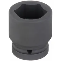 WESTWARD Impact Socket: 1 in Drive Size, SAE, 1 3/16 in Socket Size, 6-Point, Std, Black Phosphate