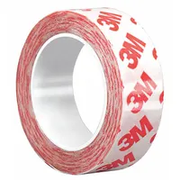 This permanent double-sided film tape features an acrylic adhesive on a polyester film backing, providing a thin and conformable bond. With a total thickness of 8.3 mil, it is suitable for mounting and bonding applications in industrial assembly and signage where a durable adhesive layer is required
