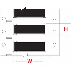 Polyolefin heat-shrink sleeve label in black matte finish. Sized 3/32 in x 2 in, designed for wire gauges 20 AWG to 24 AWG. Compatible with BBP72 printer series for on-demand wire identification in industrial environments.