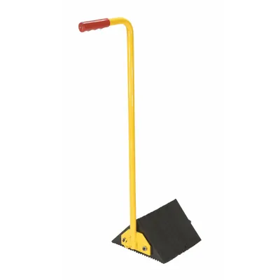 VESTIL Wheel Chock: Rubber, 20 3/8 in Overall Lg, 10 1/8 in Overall Wd, 35 in Overall Ht - Secure-Grip Rubber Wheel Chocks