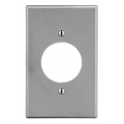 HUBBELL Wall Plate: Single Circular Opening, 1 Gang, Gray - General Purpose Wall Plates