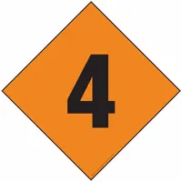 LABELMASTER Fire Division Symbol Placard: 4, 24 in, 24 in Label Wd, Plastic-Lite, Placard (MPN HMPG148PL)