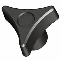 This 3-arm knob features a threaded hole for manual clamping, positioning, and adjustment on machinery and fixtures. Constructed from steel with a zinc finish and black coating, it has a 32 mm diameter and M6 thread. Suitable for industrial applications requiring frequent hand tightening