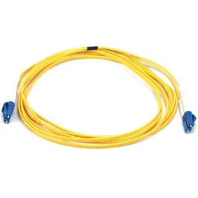 MONOPRICE Fiber Optic Patch Cord: Single Mode, 3 m Lg, LC End 1, LC End 2, Yellow - Single-Mode Fiber Optic Patch Cords