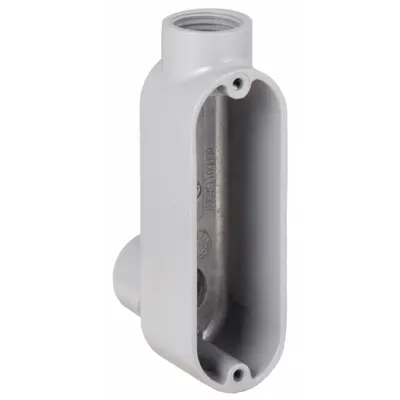 RACO Conduit Outlet Body: Aluminum, Powder Coated, 3/4 in Trade Size, LB Body - LB - 90° Elbow Type